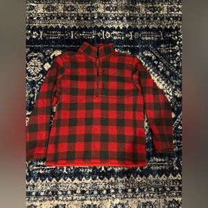 Mens the north face zip fleece Buffalo plaid XL red black like new